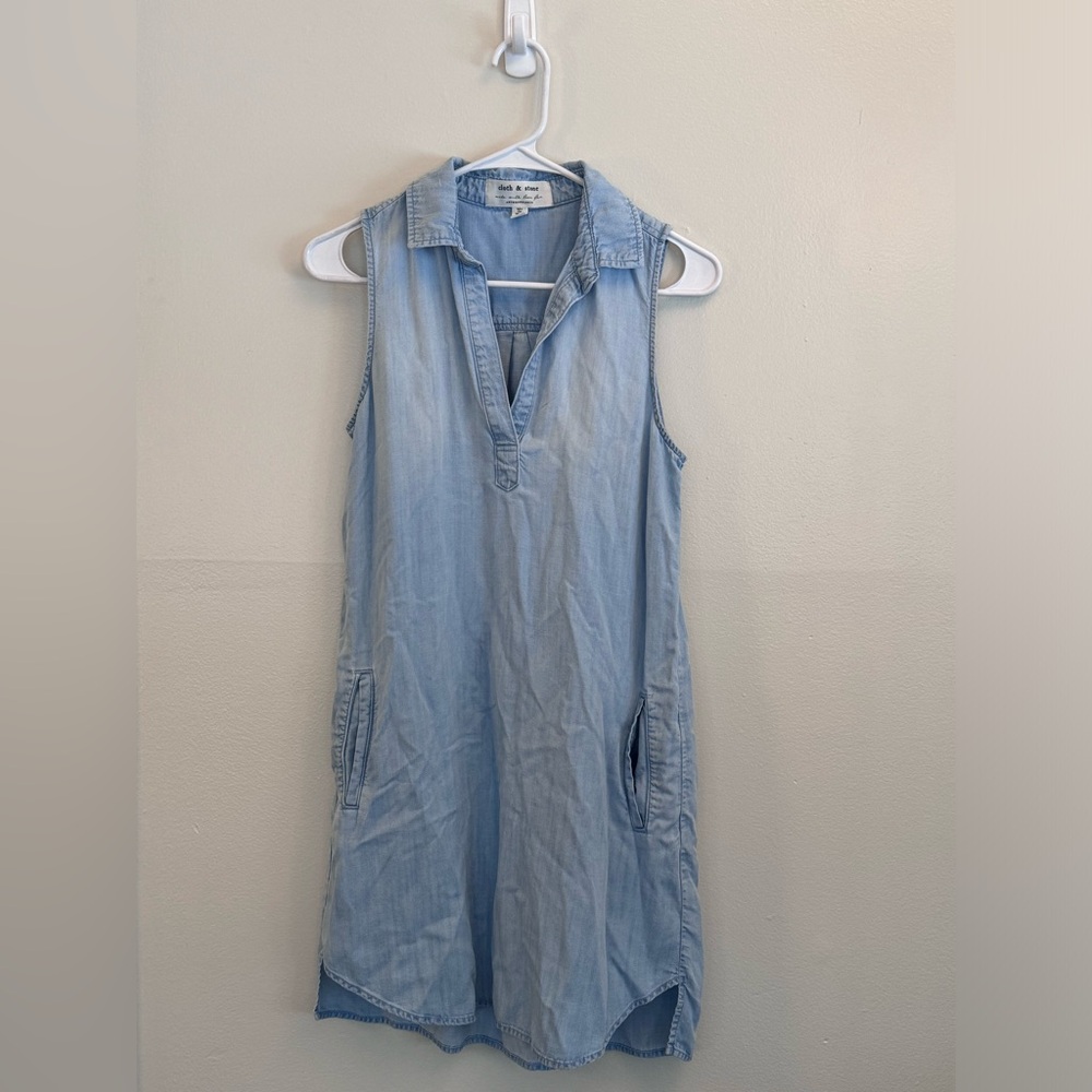 Cloth & Stone Blue Collared Mini Dress Size XS